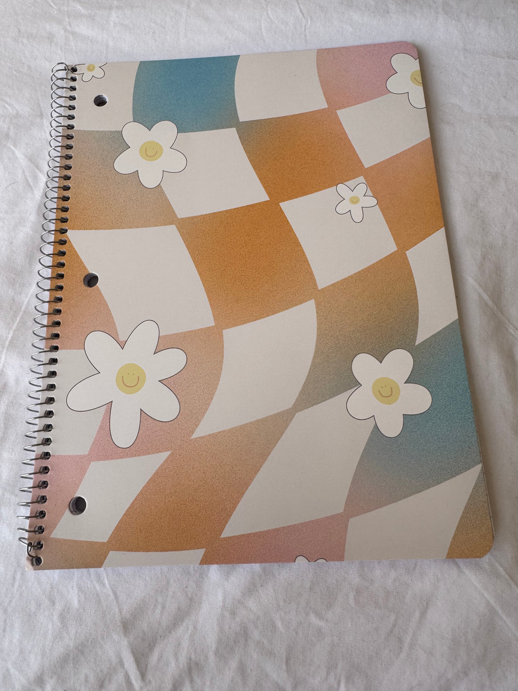 Daisy Checkerboard Spiral Notebook