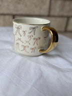 White & Gold Bows Coffee Mug