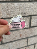 Crying Over Fictional Characters Sticker