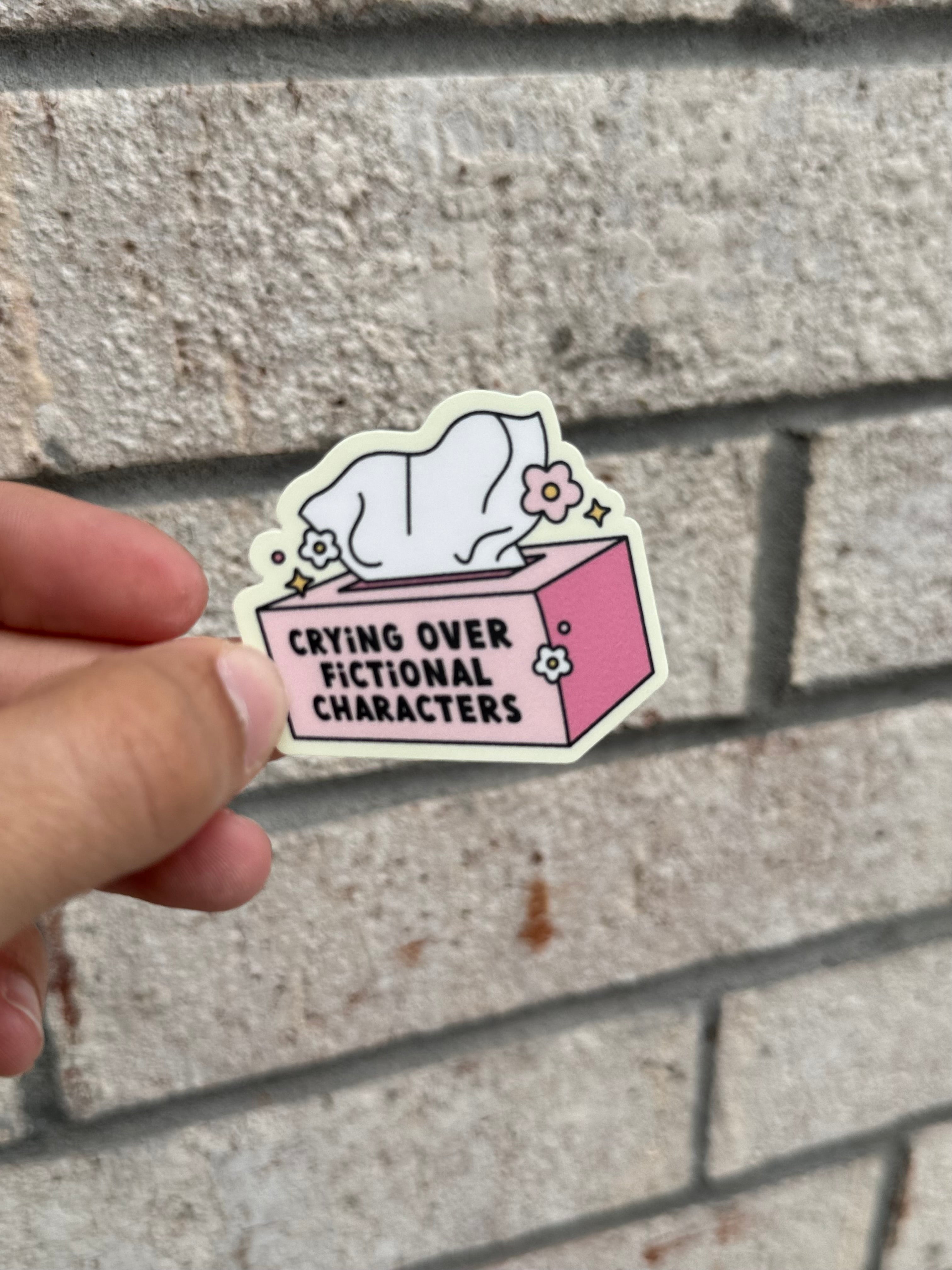Crying Over Fictional Characters Sticker