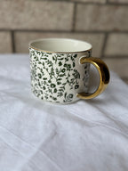 Green Floral Coffee Mug