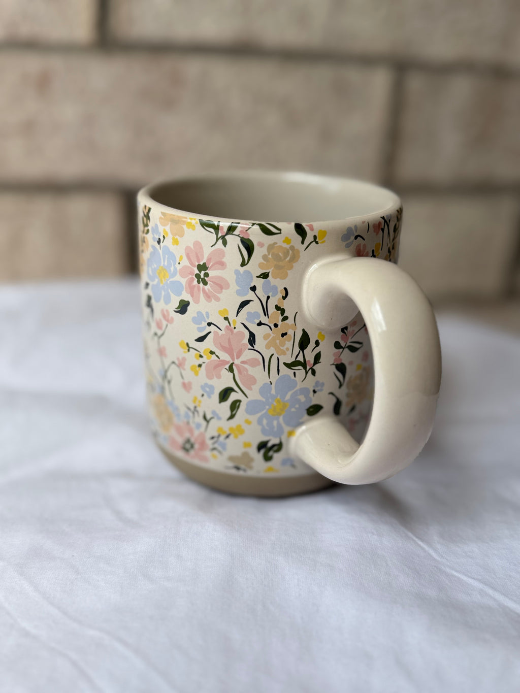 Floral Stoneware Coffee Mug
