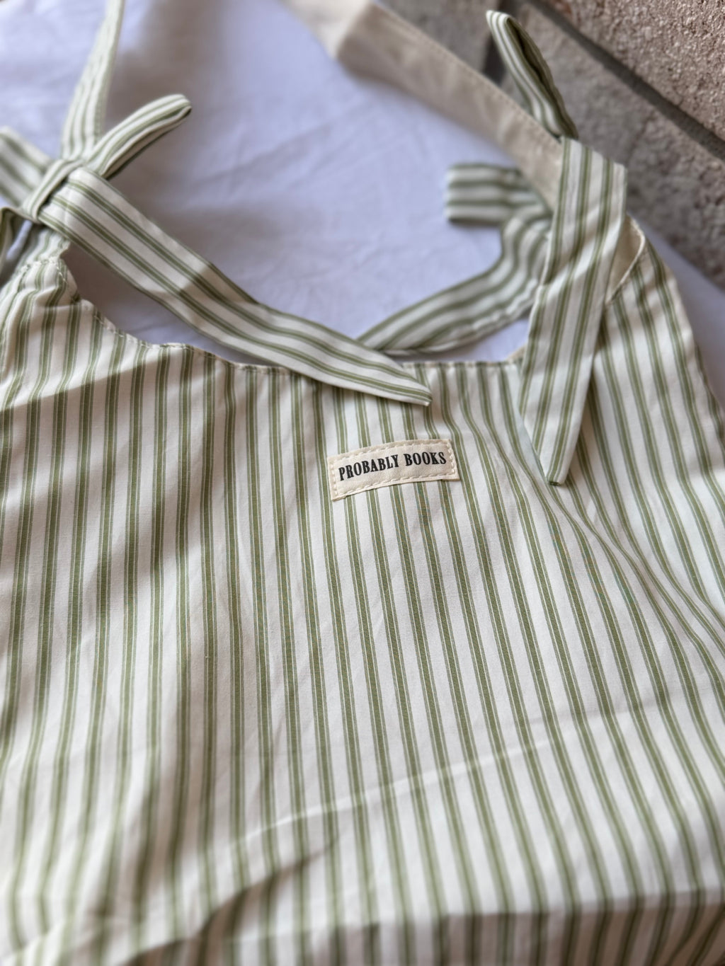 Probably Books Striped Cotton Tote Bag