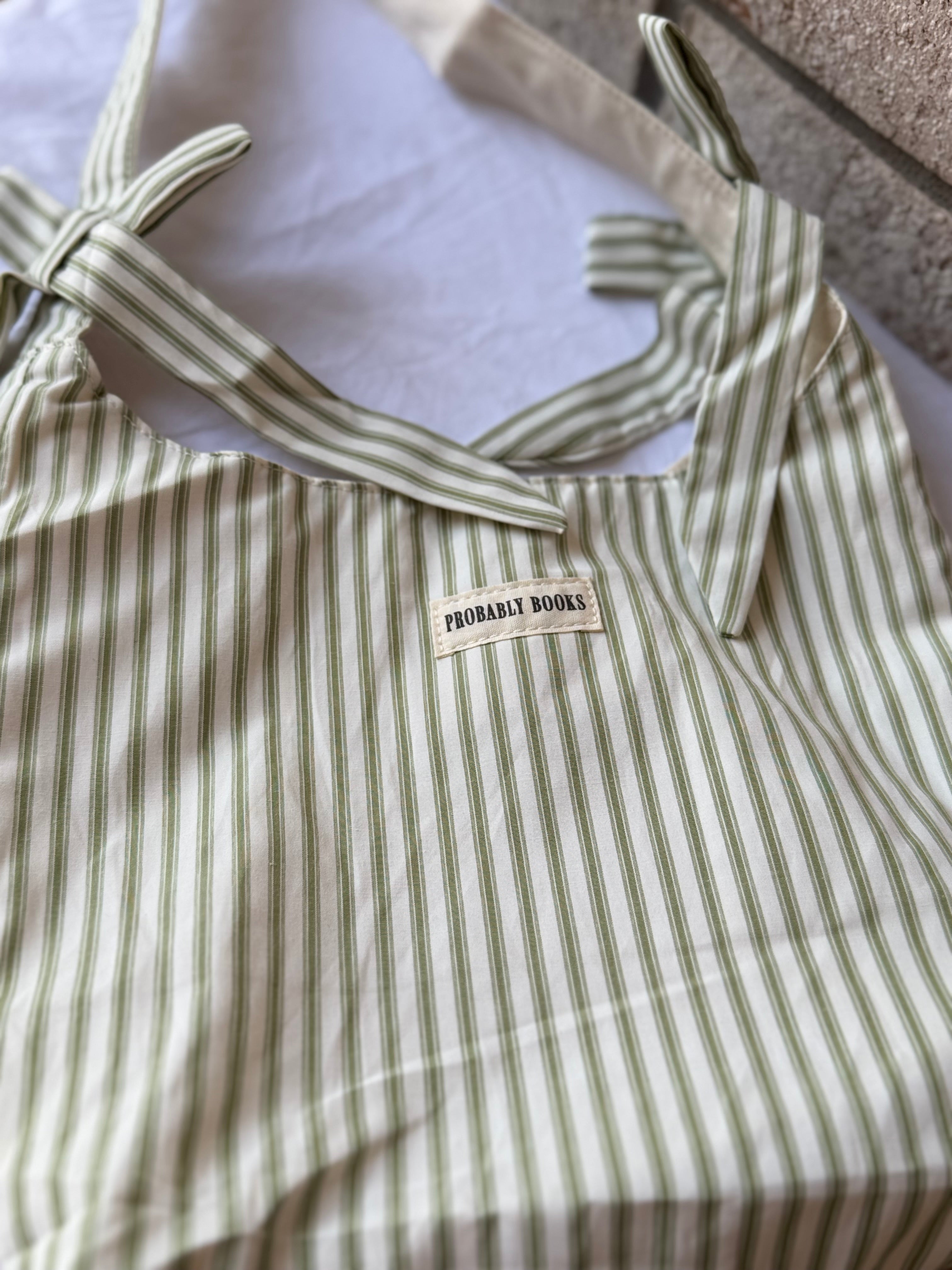 Probably Books Striped Cotton Tote Bag