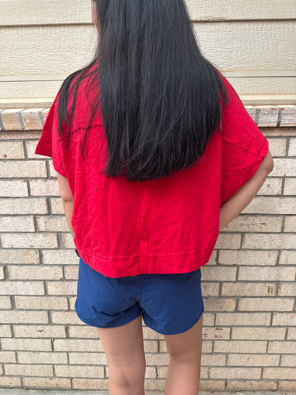 Ruby Red Boxy Crop Top