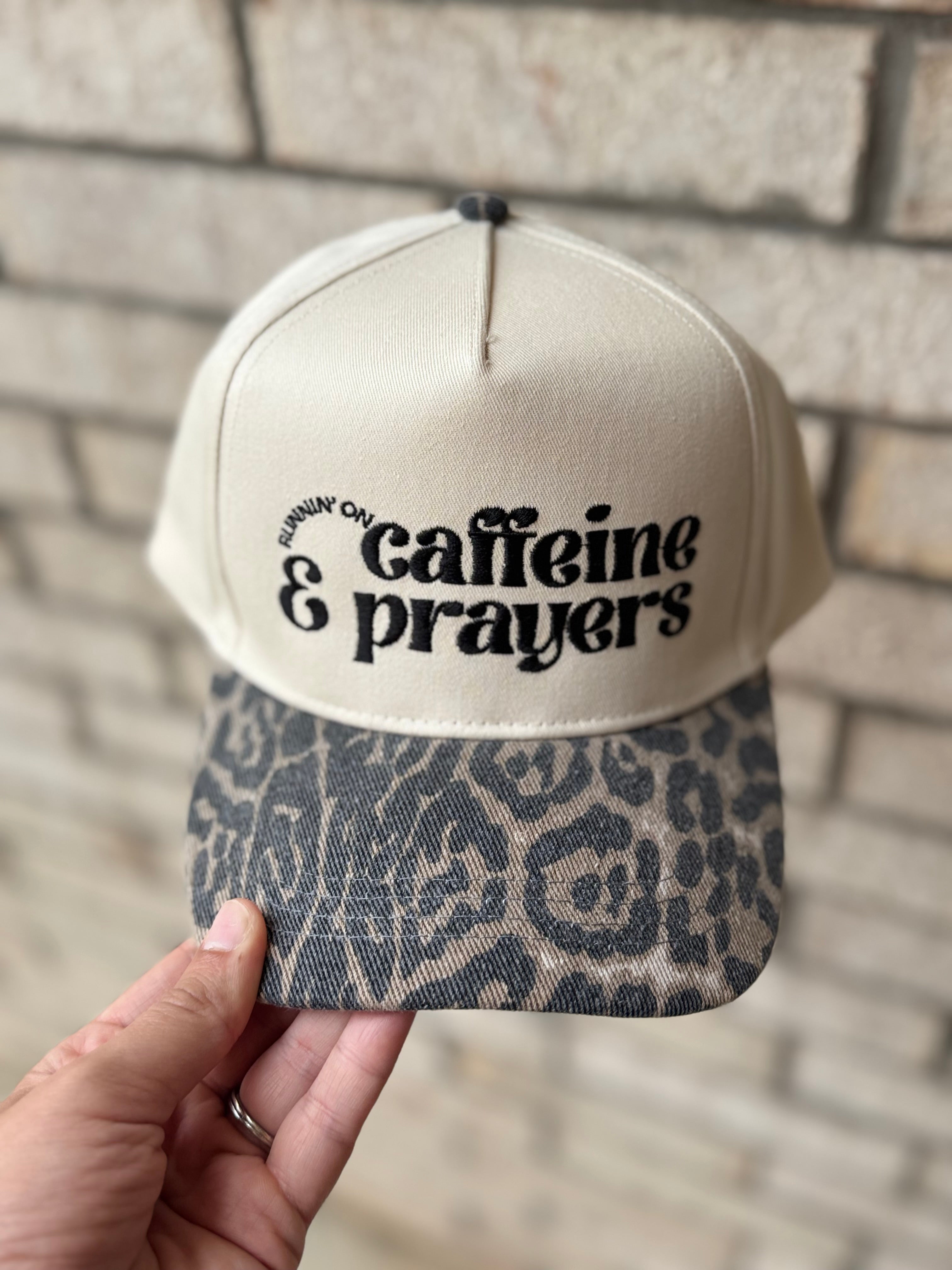 Runnin' On Caffeine and Prayers Embroidered Hat