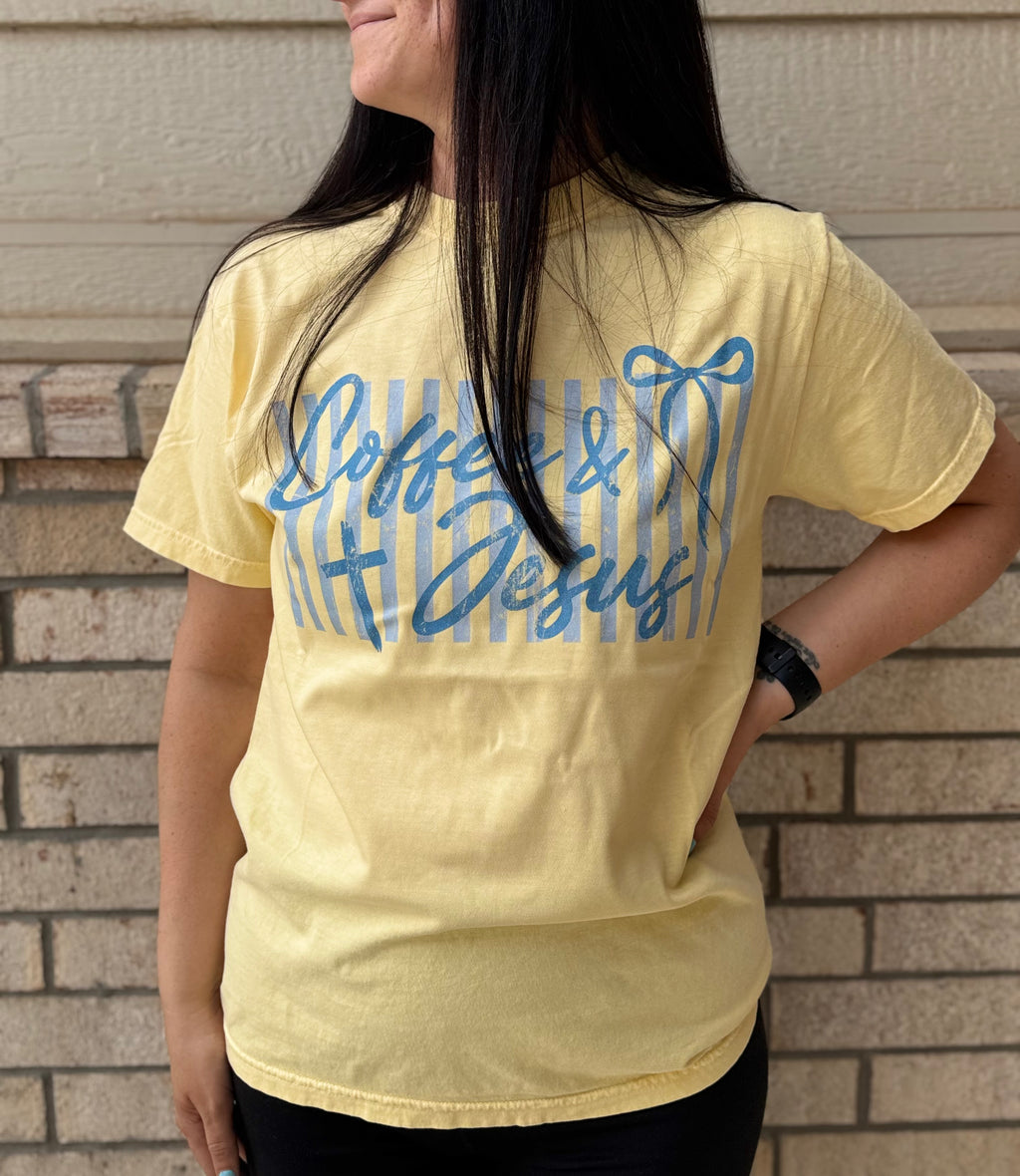 Butter Yellow Coffee & Jesus Tee