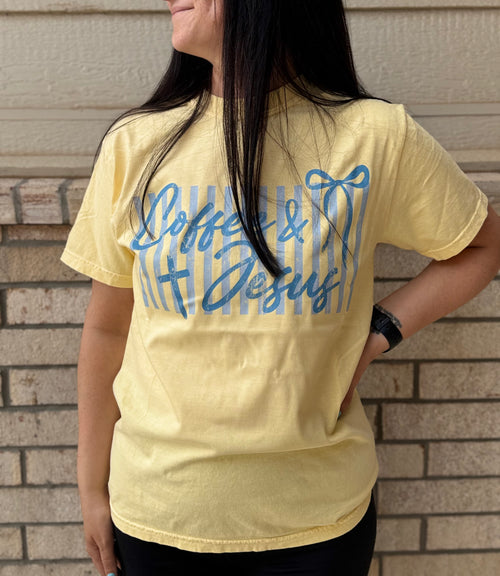 Butter Yellow Coffee & Jesus Tee